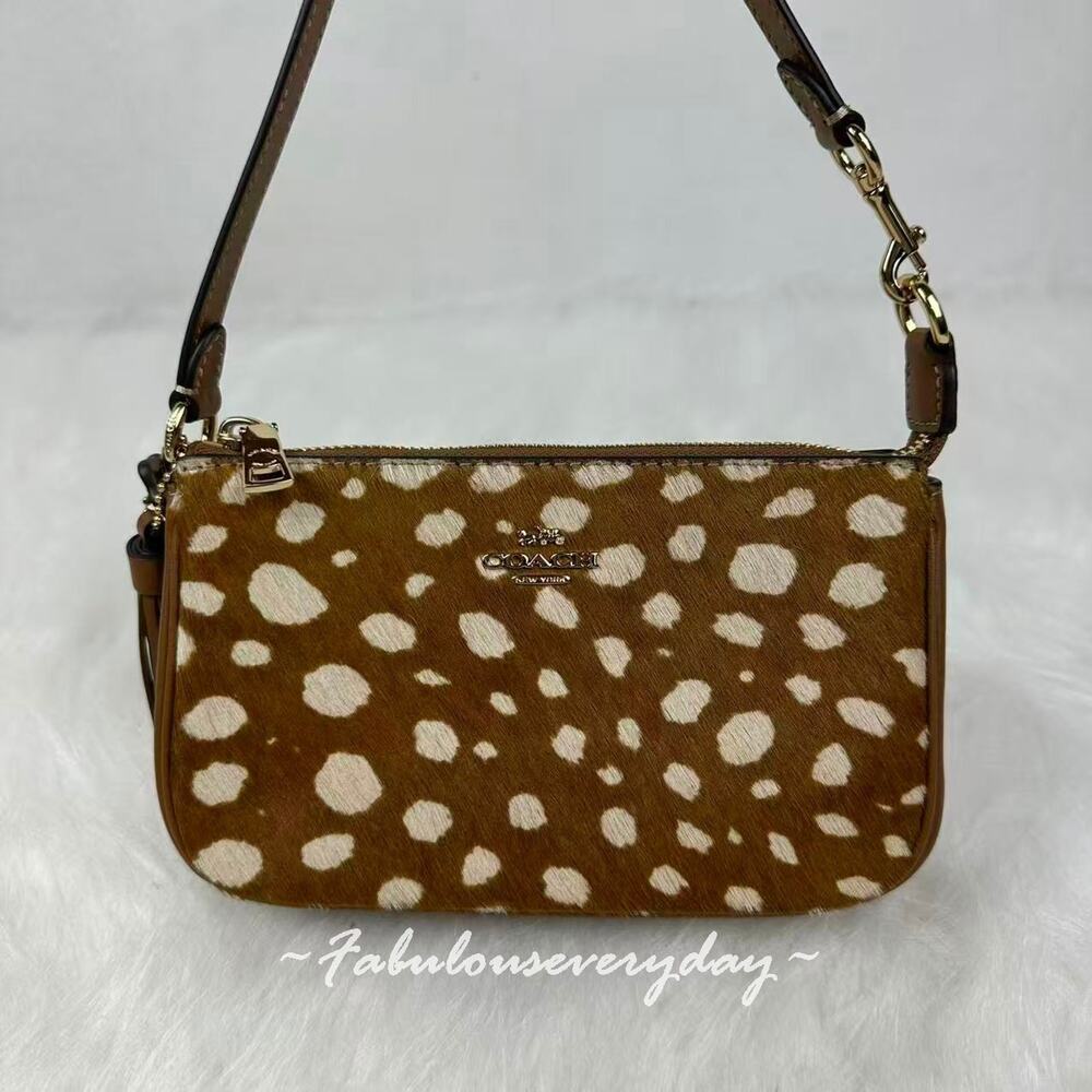 Coach Nolita 19 With Deer Print Shoulder Bag Wristlet Gold/Brown Multi CDW35 NWT - Picture 2 of 8